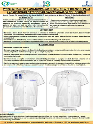 Póster Proyecto de implantación de uniformes identificativos para las distintas categorías profesionales del SESCAM. Archivo PDF (Abre en nueva página)