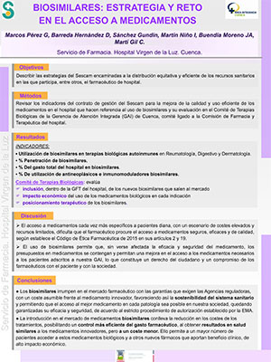 Póster Biosimilares: Estrategia y reto en el acceso a medicamentos. Archivo PDF (Abre en nueva página)