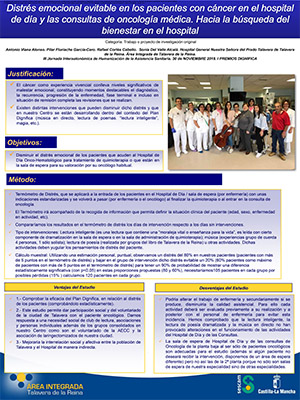 Póster Distrés emocional evitable en los pacientes con cáncer en el hospital de día y las consultas de oncología médica. Archivo PDF (Abre en nueva página)