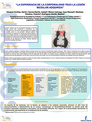 Póster La experiencia de la corporalidad tras la lesión medular adquirida. Archivo PDF (Abre en nueva página)