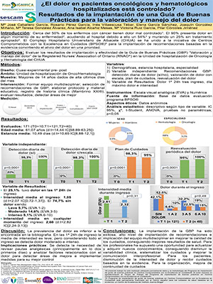 Póster Resultados de la implantación de una Guía de Buenas Prácticas para la valoración y manejo del dolor. Archivo PDF (Abre en nueva página)