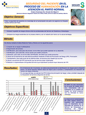 Póster Seguridad del paciente en el proceso de HUMANIZACIÓN en la atención al parto normal. Archivo PDF (Abre en nueva página)
