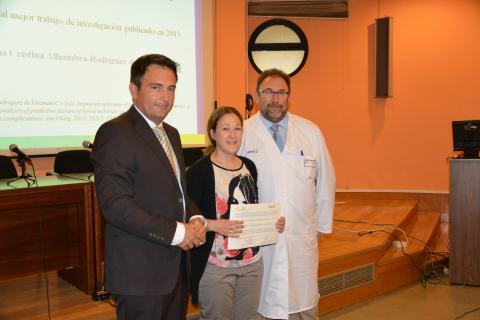 Cristina Alhambra-Rodríguez, residente ganadora del primer premio de investigación Grifols-Mancha Centro